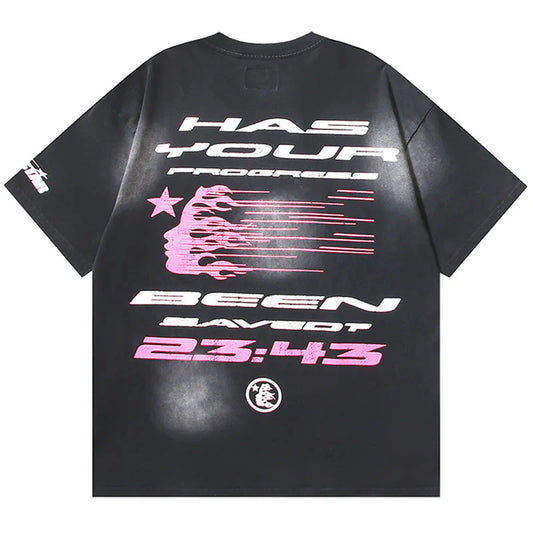 Washed Print Short Sleeve Tee