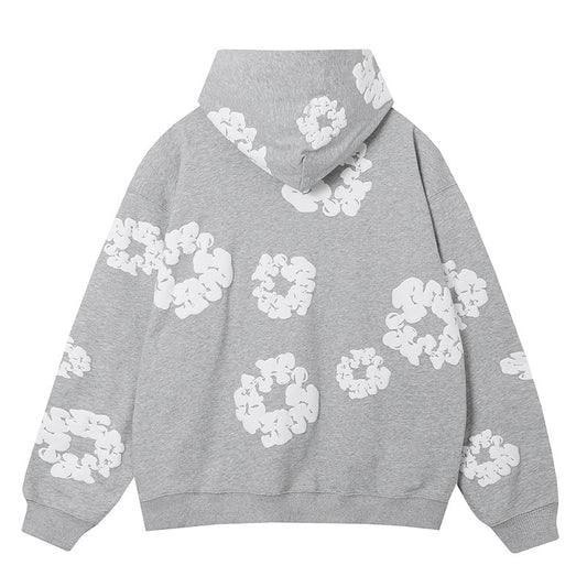 Cotton Wreath Hoodie Gray