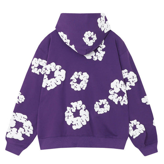 Cotton Wreath Hoodie Purple