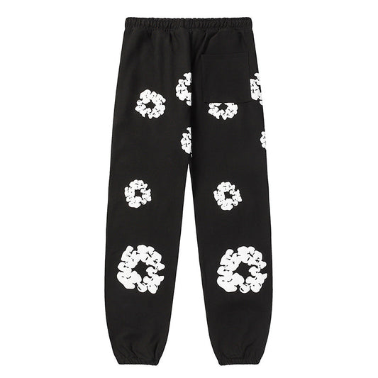 Cotton Wreath Sweatpants Black