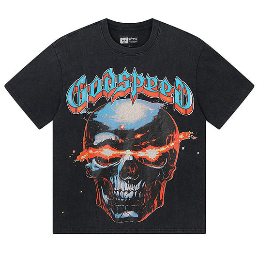 Skull With Flaming Eyes T-shirt