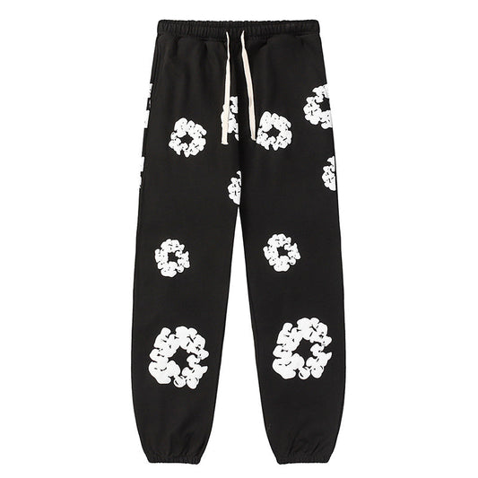 Cotton Wreath Sweatpants Black