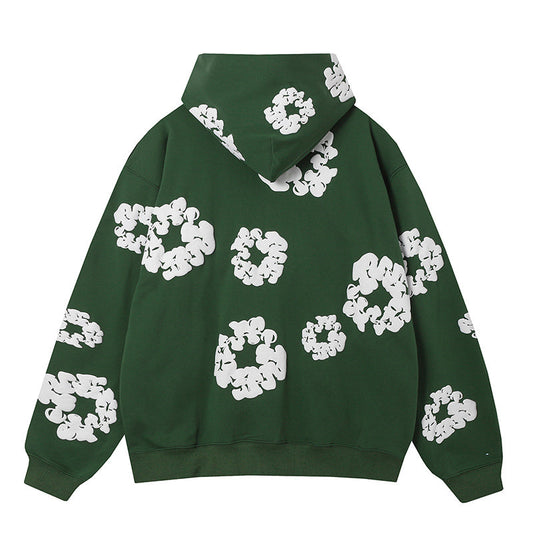 Cotton Wreath Hoodie Green