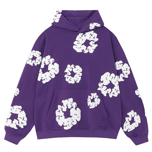 Cotton Wreath Hoodie Purple