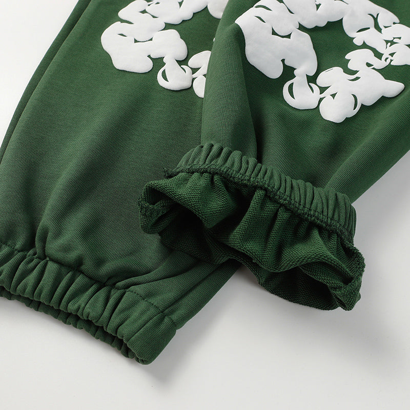 Cotton Wreath Sweatpants Green